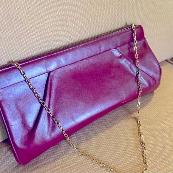 Frenchy Of California Vintage Burgundy Shoulder Bag leather Medium Size - Picture 3 of 16